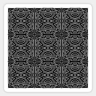 Zanzibar - Geometric Abstract in Black and White Magnet